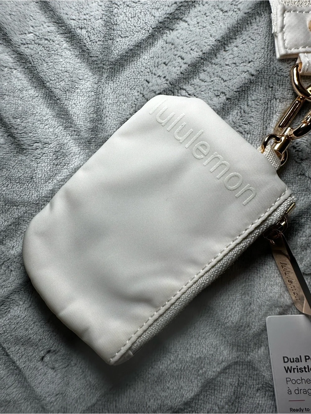 Lululemon White/Gold Dual Pouch Wristlet
